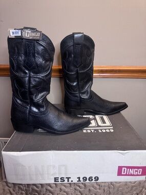 Dingo Black Men's Western Cowboy Boots    Size 9D